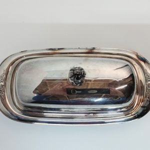 Vintage WM Rogers Brothers Silverplated Covered Butter Dish